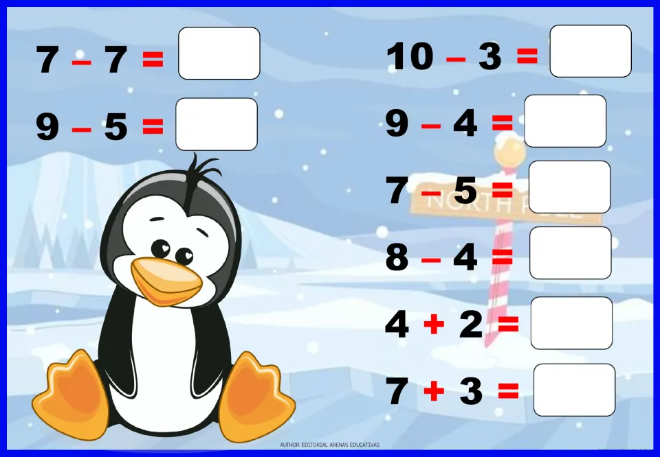 Subtraction-heavy fact practice: students solve 10 items including 7 - 7, 10 - 3, 9 - 4 and 8 - 4, with 4 + 2 and 7 + 3