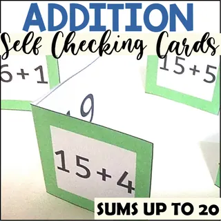 Addition Facts Self Checking Flash Cards for Sums up to 20 – cover