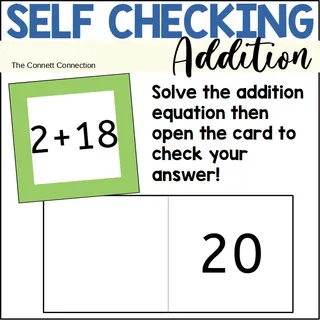 Addition Facts Self Checking Flash Cards for Sums up to 20 – sample page 3