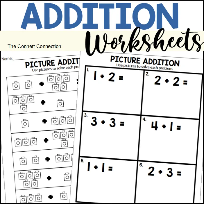Addition Worksheets with Drawing Objects – cover