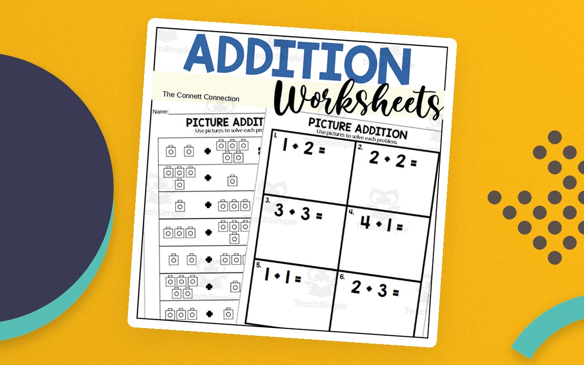 Addition Worksheets with Drawing Objects teaching resource preview