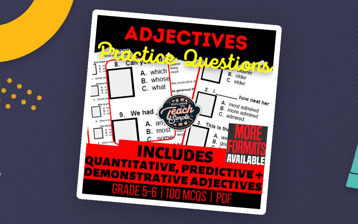 Adjectives Worksheets for Grades 5–6 with Answer Keys preview