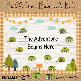 Adventure Awaits – Camping Bulletin Board Kit – preview 2