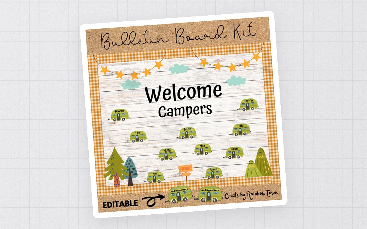 Adventure Awaits – Camping Bulletin Board Kit preview