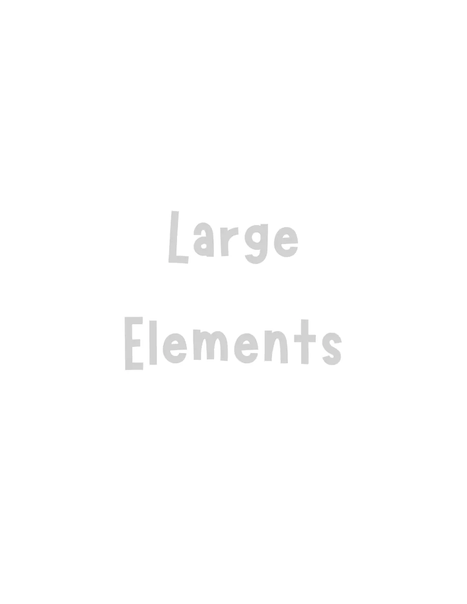Large Elements section divider marking where the bigger bulletin board cut-outs begin in the kit