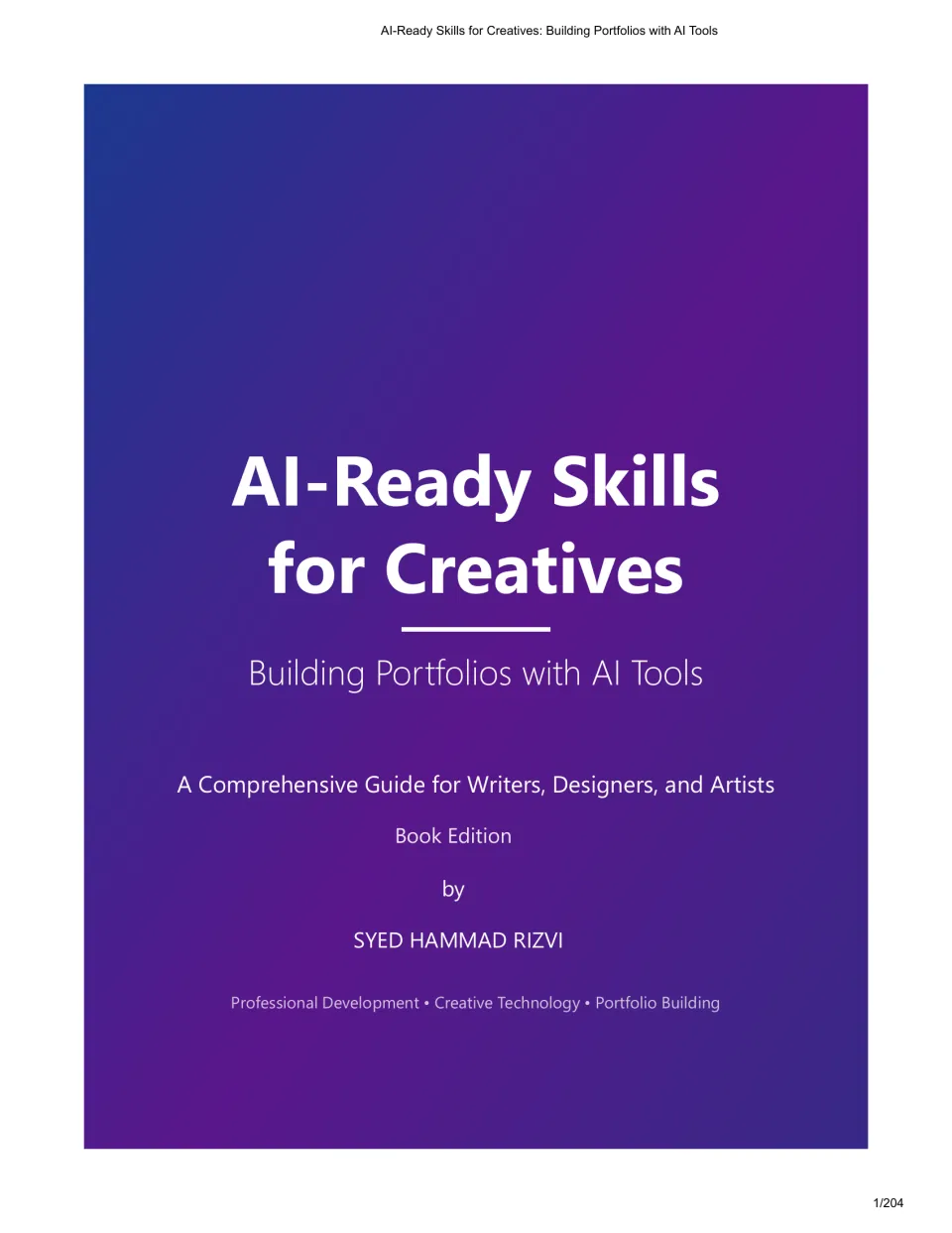 Book cover: AI-Ready Skills for Creatives, with the subtitle Building Portfolios with AI Tools