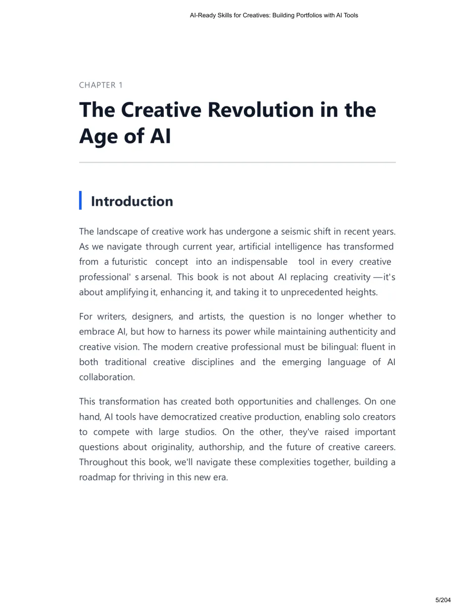 Chapter 1 introduction: AI in creative work, maintaining creative vision, and questions of originality