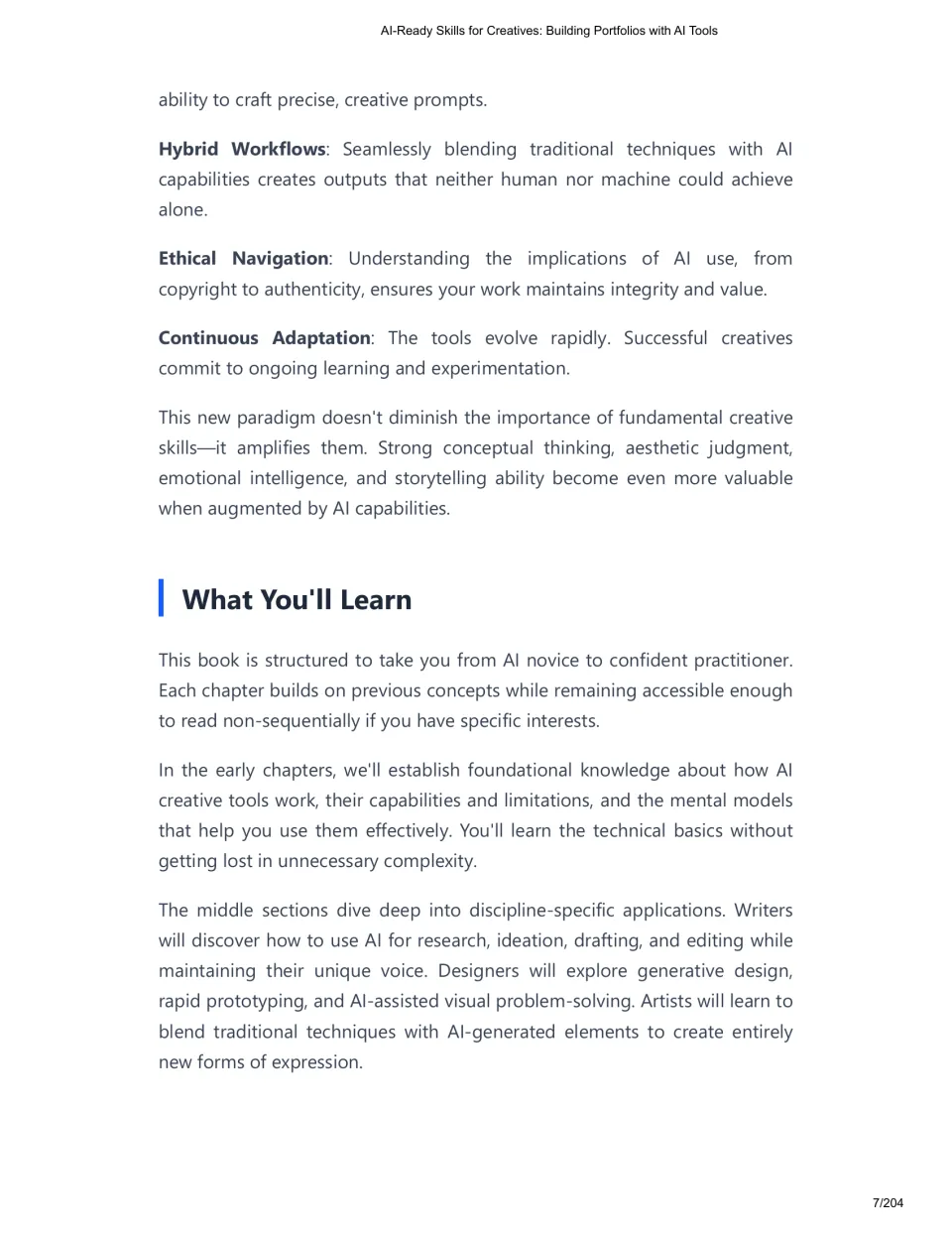 Chapter 1 covers hybrid workflows, ethical navigation, continuous adaptation, and what readers will learn