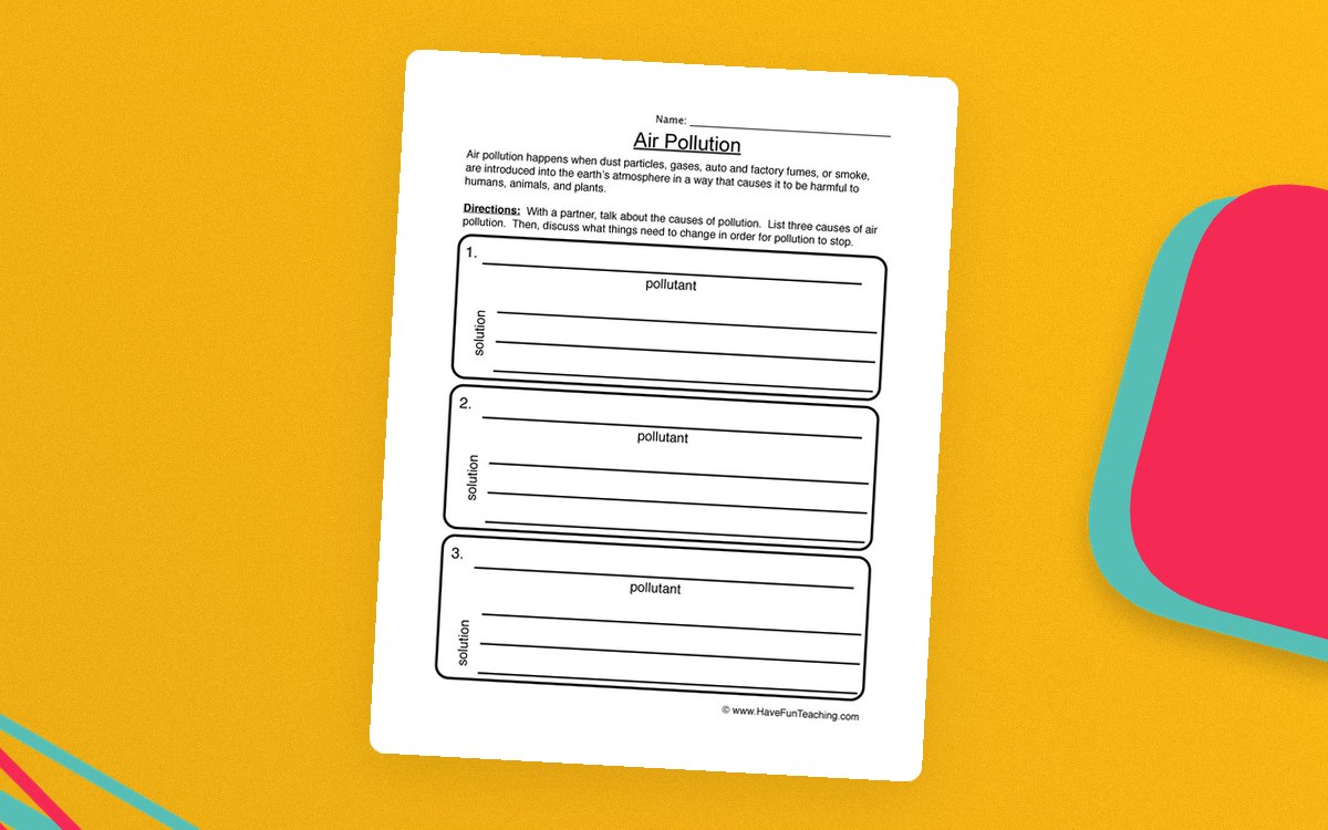 Air Pollution Worksheet preview: Brief air-pollution introduction