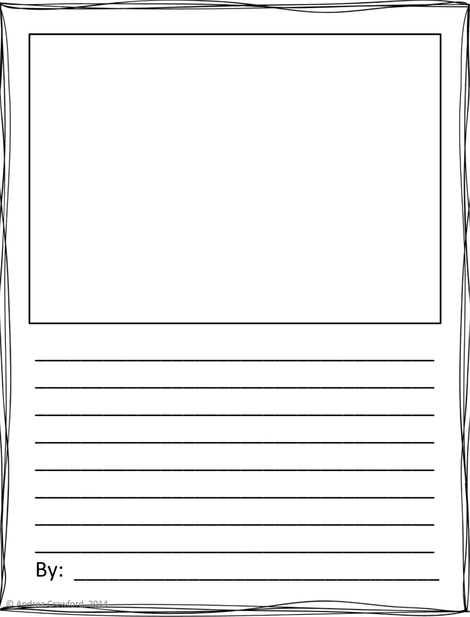 Writing paper: students illustrate their good or bad day at the top and write about it below, sign their name after By: