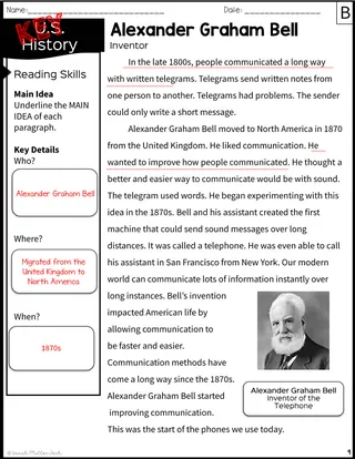 Alexander Graham Bell Reading Packet – sample page 3