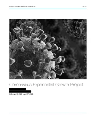 Algebra 2 End of Year Project | Exponential Growth: Coronavirus – cover