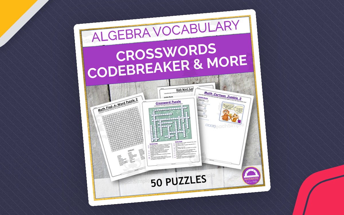 Algebra Vocabulary Crossword Puzzles preview