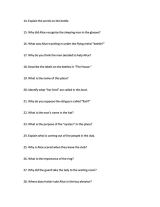 Alice in Wonderland | Short Answer Questions – preview 1