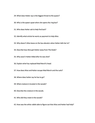 Alice in Wonderland | Short Answer Questions – preview 2