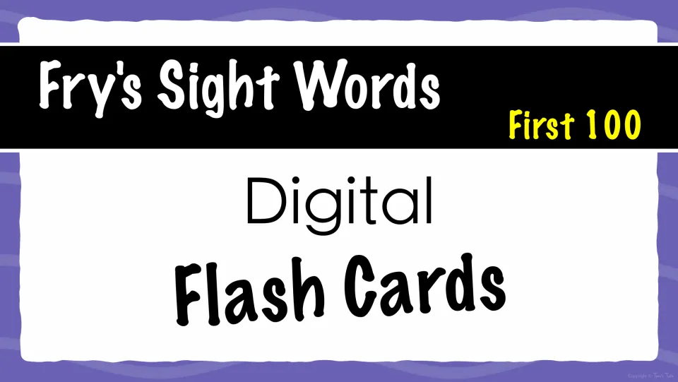 Cover for Fry's Sight Words First 100 Digital Flash Cards, a slideshow deck for practising high-frequency word reading