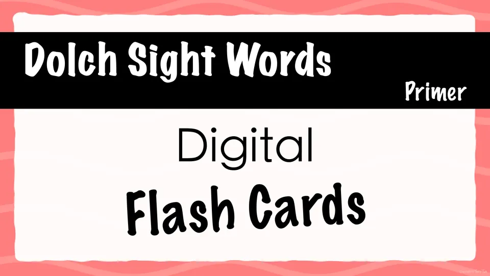 Dolch Sight Words Primer cover: a digital flash card slideshow for practising primer-level sight word reading on screen