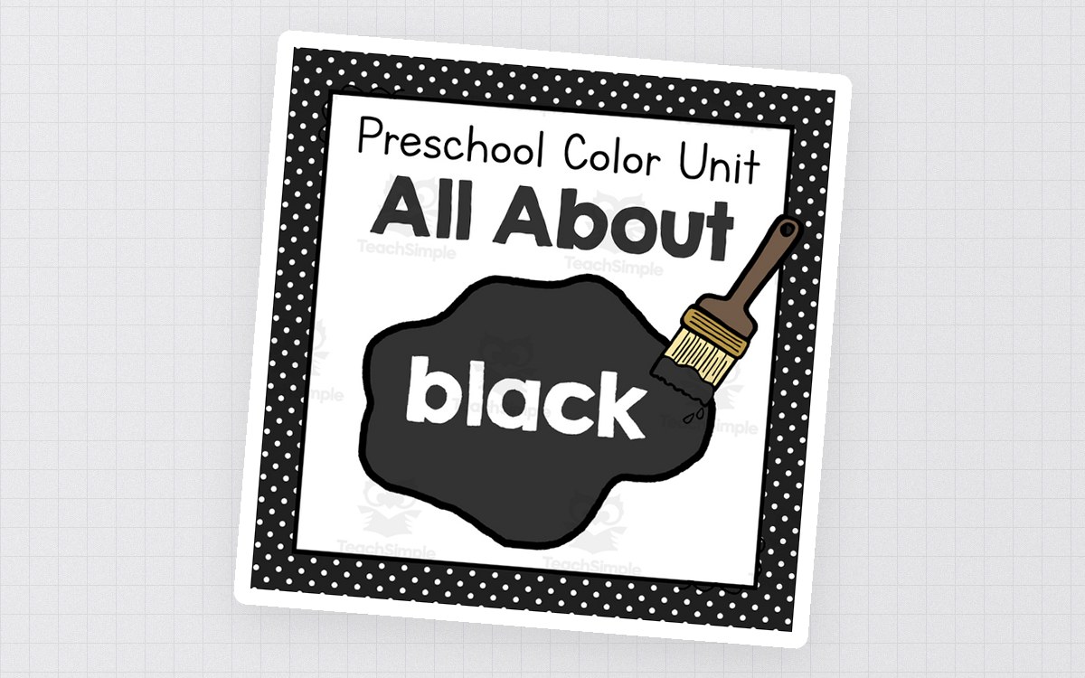 All About Black | Preschool Color of the Week Unit preview: 'Things That Are Black' coloring page