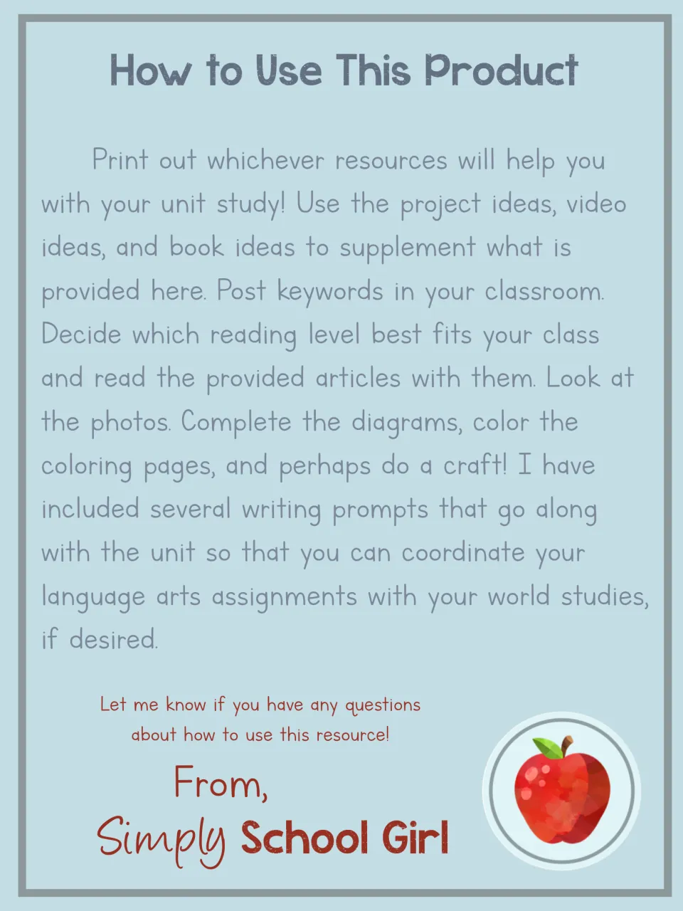 How to Use This Product: teacher note on printing articles, posting keywords, doing diagrams, crafts and writing prompts