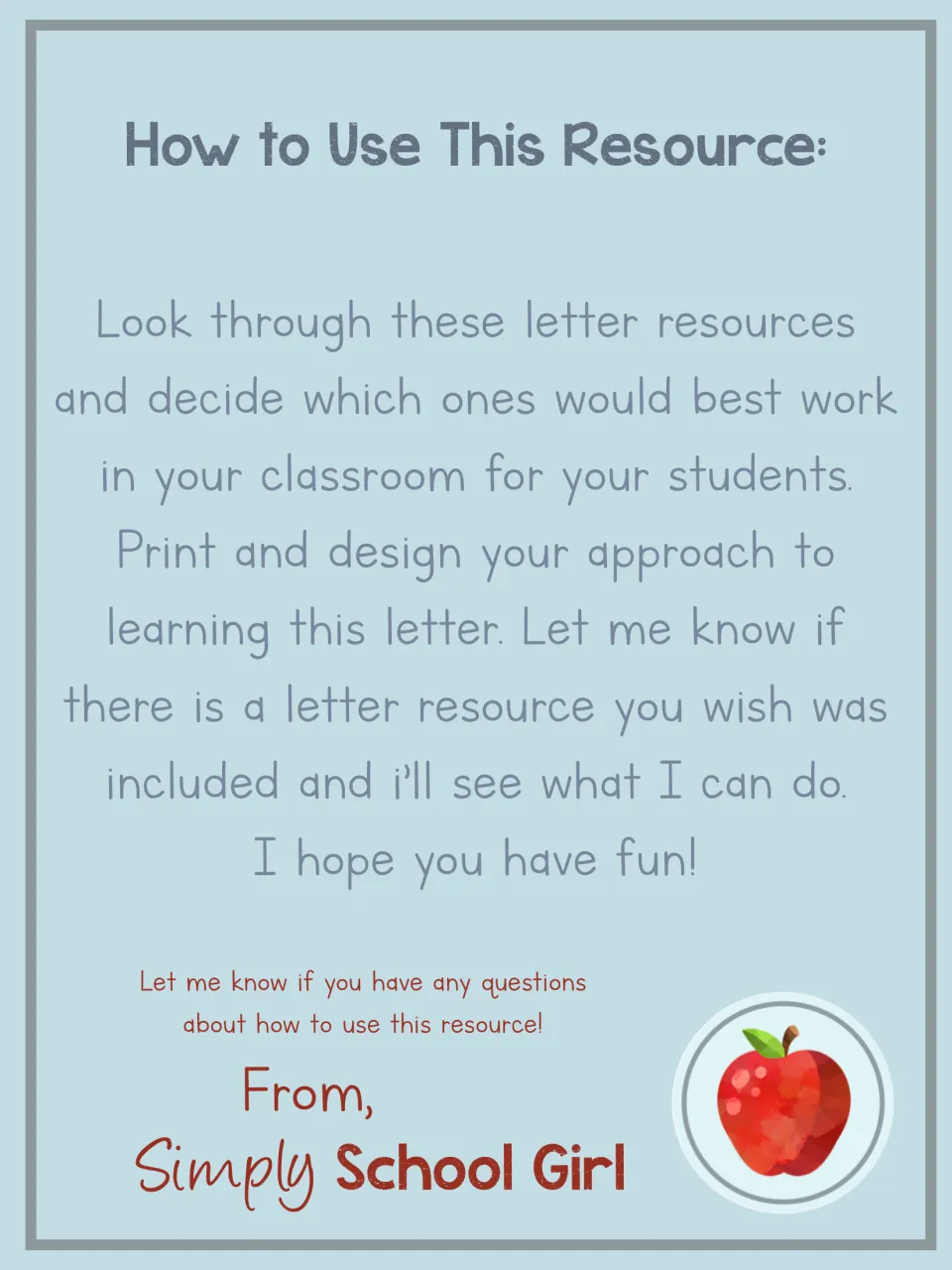 Teacher directions for the letter J unit explain how to select and print resources to suit classroom needs