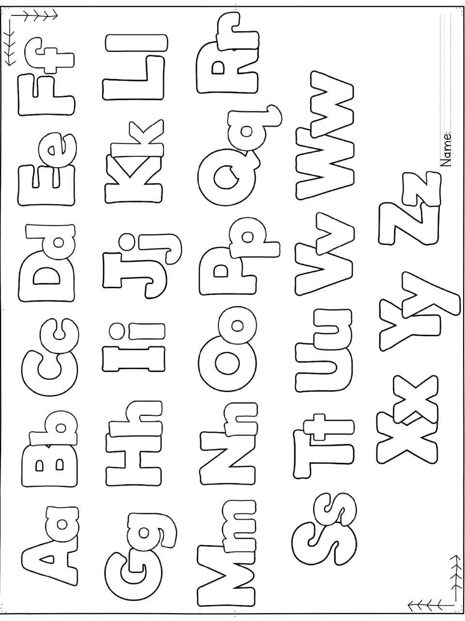Alphabet reference in the letter J unit shows all 26 uppercase and lowercase letter pairs, from Aa through Zz