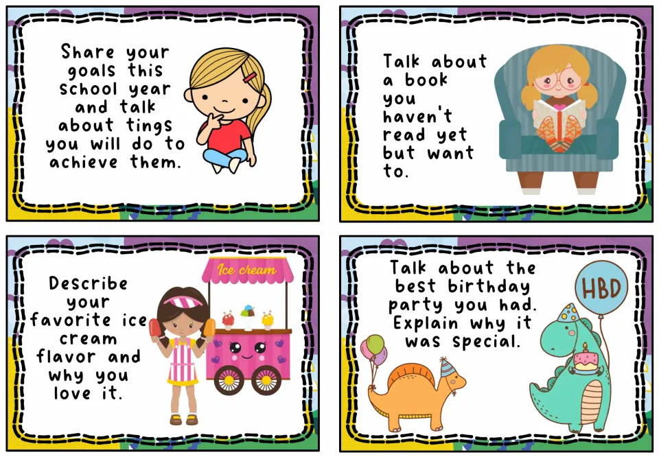 Goals and favorites: students share school-year goals, a book to read, an ice cream flavor and their best birthday party