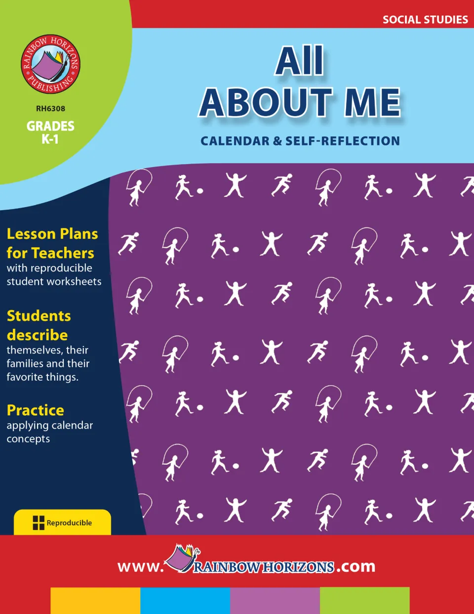 All About Me Calendar & Self-Reflection cover, Grades K-1: lesson plans, student worksheets and calendar practice