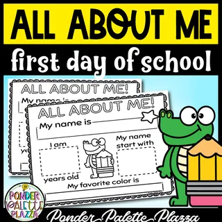 All about Me - First Day of School Activity – cover