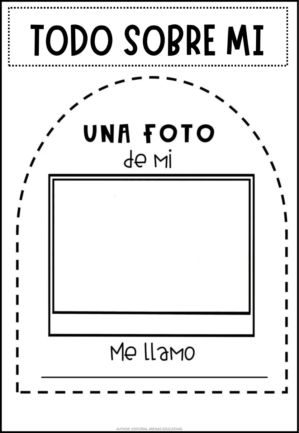 Una foto de mi: students add a photo or self-portrait in the frame and complete Me llamo with their name in Spanish
