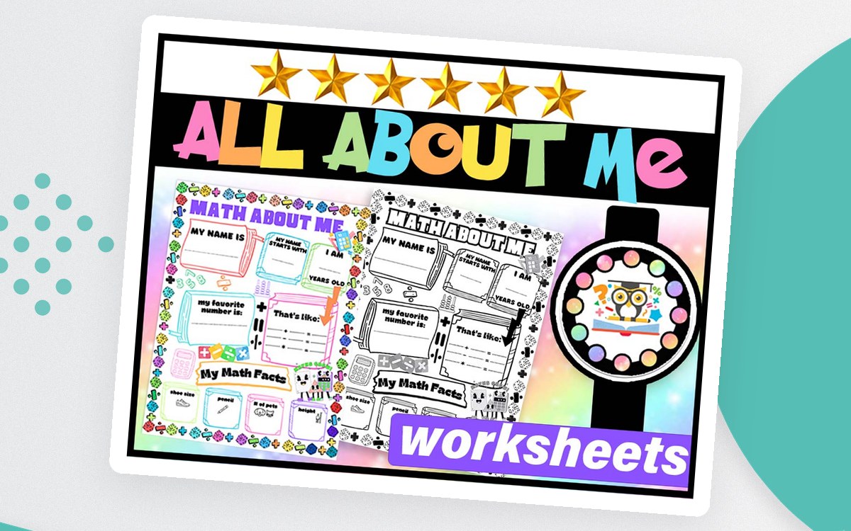 All About Me Math Poster Activity for Back to School with Writing teaching resource preview