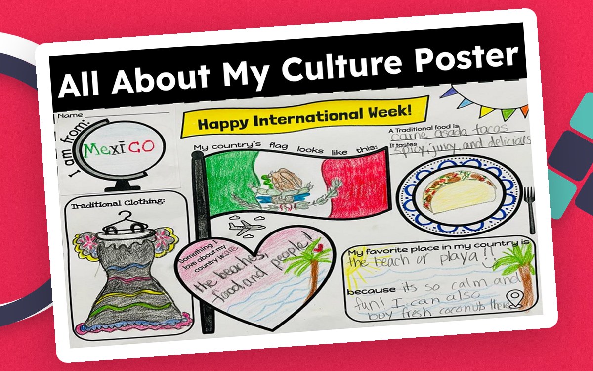 Culture & Country Poster – All About Me Project preview: A completed U.S.A