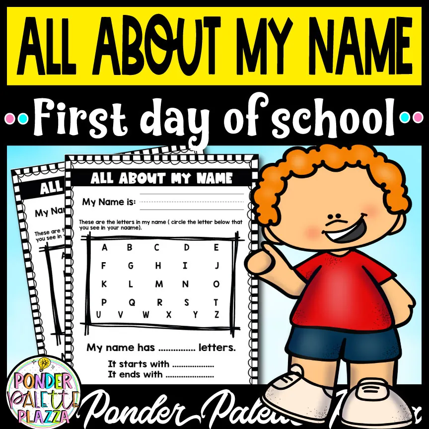All About my Name Activity – cover