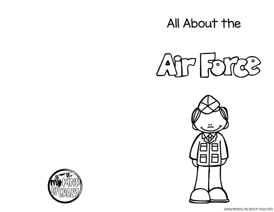Black-and-white adapted book cover shows the Air Force title and an Airman wearing a dress uniform.