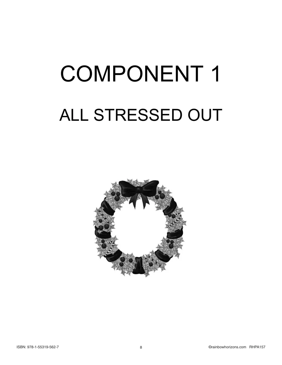 Component 1 'All Stressed Out' title page, the start of the play script for the main characters