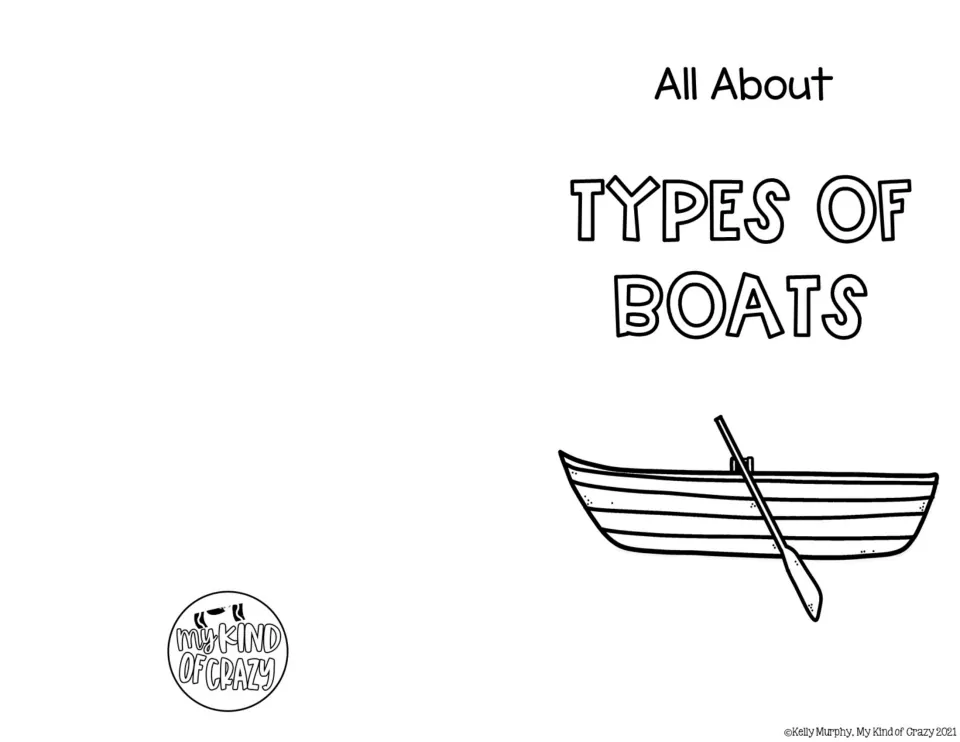 Black-and-white cover for the boat adapted book features a rowboat and oar beneath the boat topic heading.