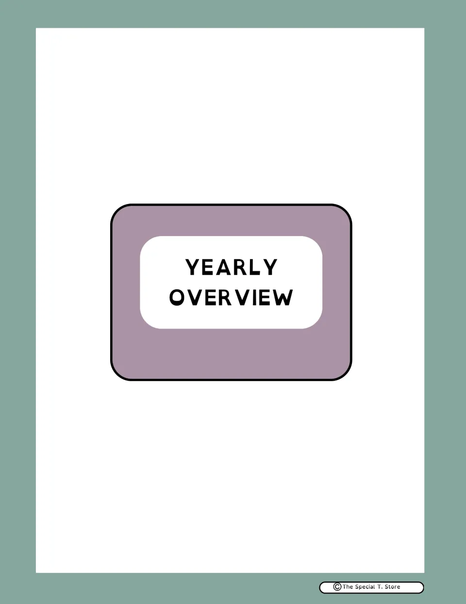 Yearly Overview section cover in the teacher planner, introducing the section for school-year planning