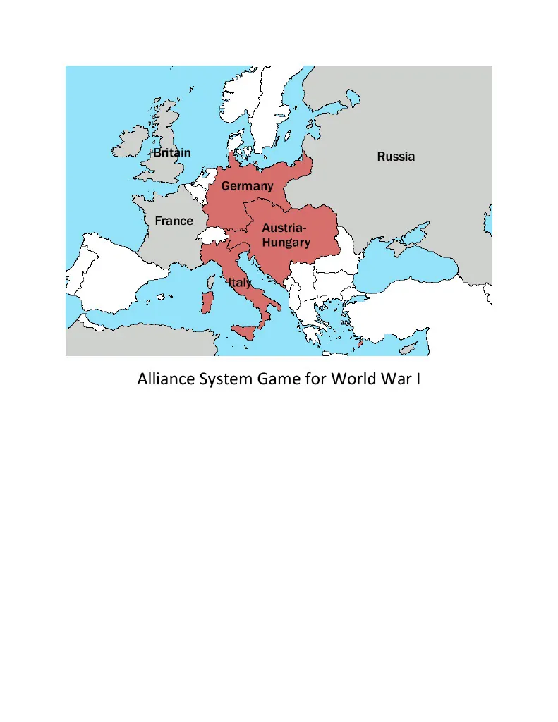 Alliance System Game – WWI Alliances Activity – cover