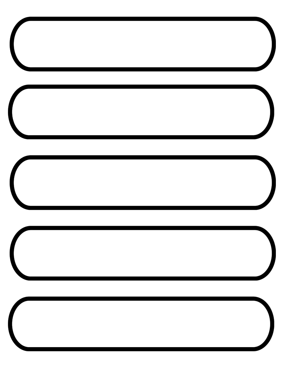 Five blank bar pieces for building equal-sign alligators, ready for students to color and cut out
