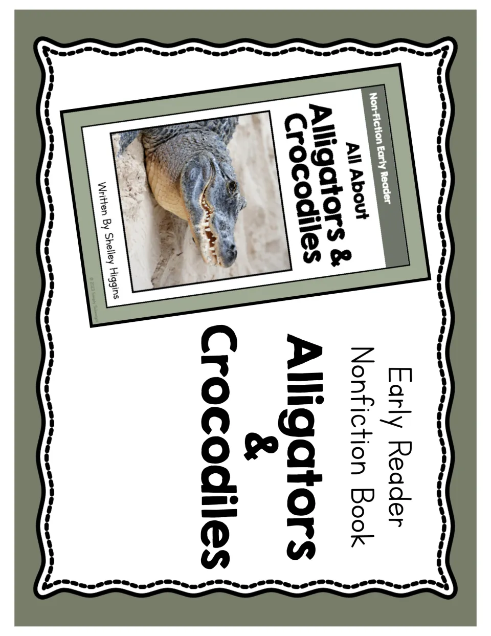 Early reader packet cover for Alligators and Crocodiles, showing the booklet cover with a reptile photo