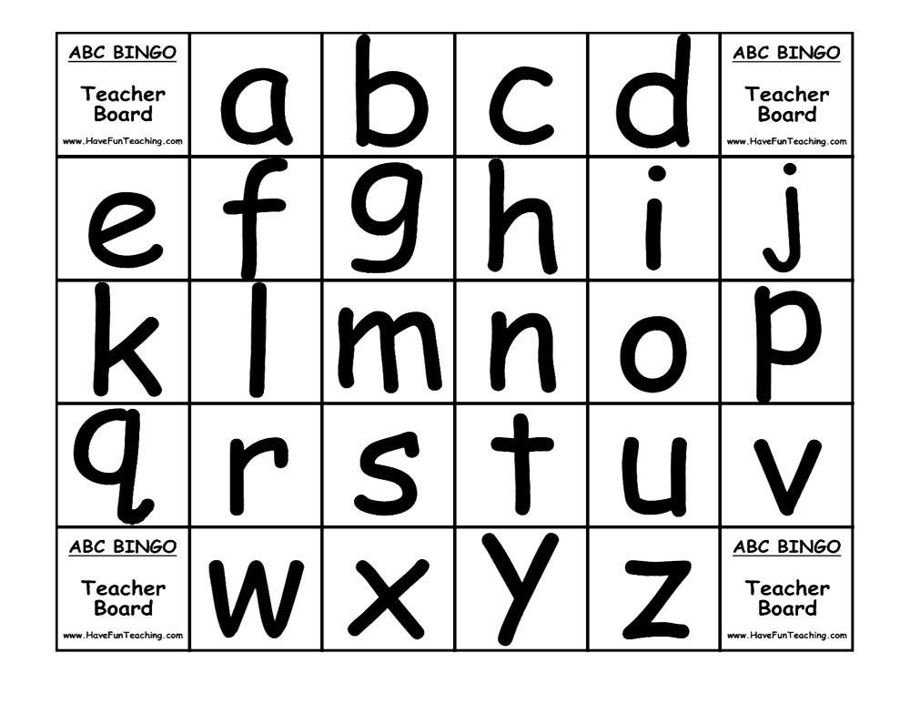 Alphabet BINGO teaching resource preview