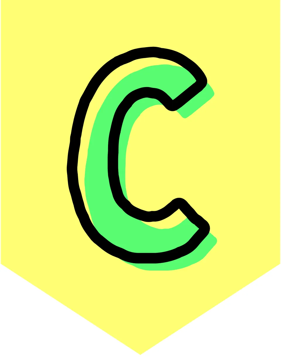 Uppercase C flag in the alphabet bunting set, printed one per page to cut out and hang for classroom display