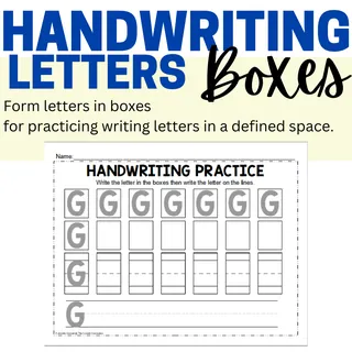 Alphabet Handwriting Boxes with Capital Letters – sample page 2