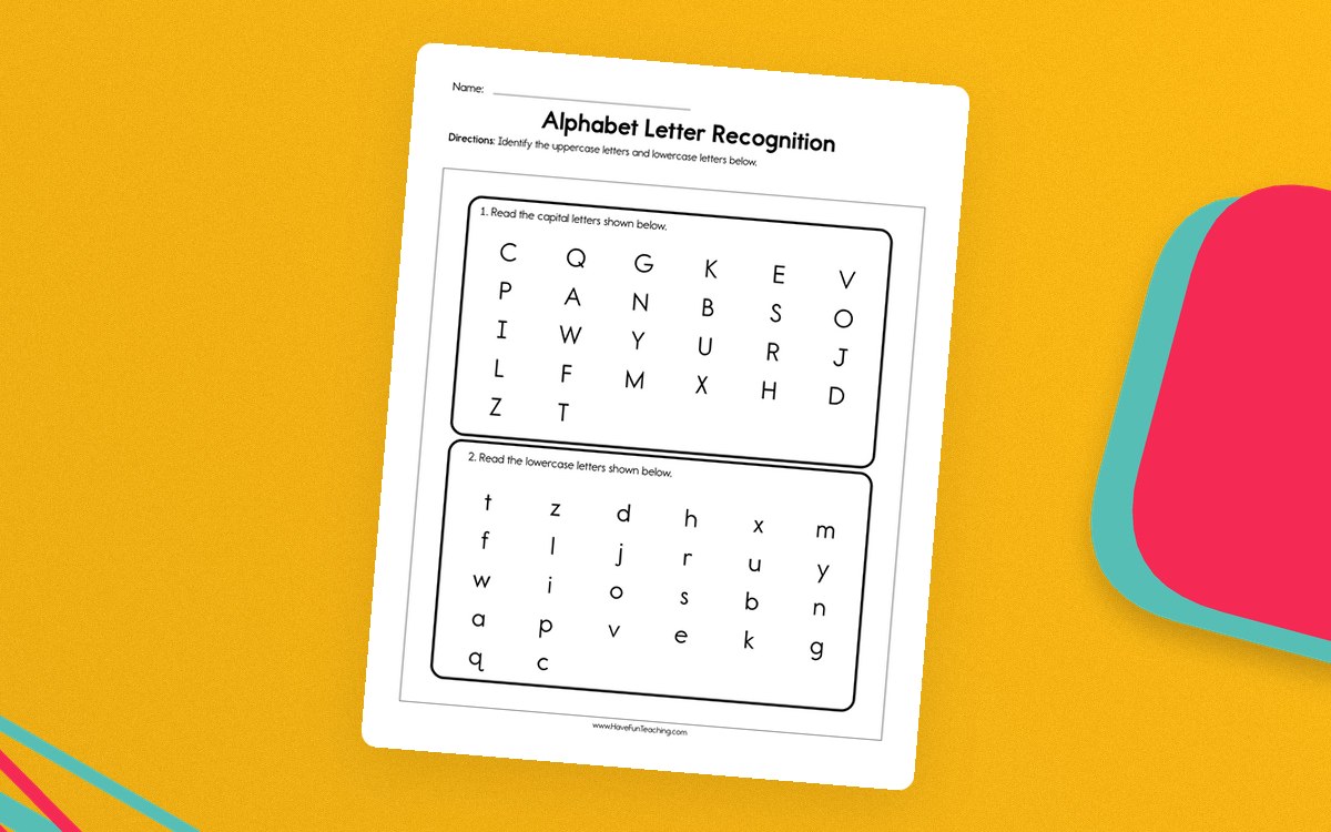 Alphabet Letter Recognition Assessment Sheet preview: Uppercase letter-recognition section