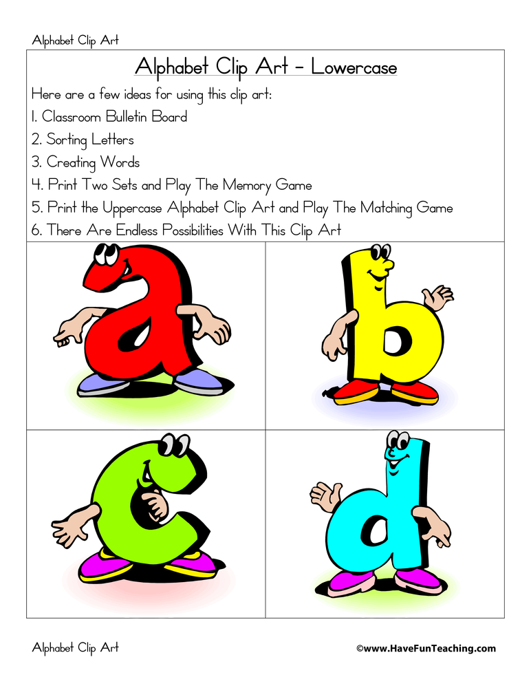 Alphabet Lowercase Letters Clip Art by Teach Simple