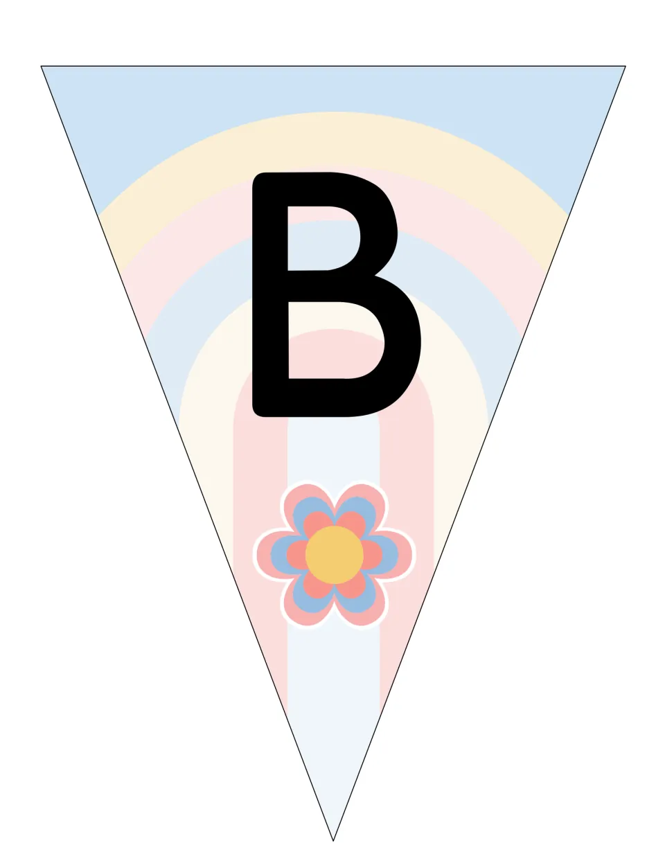 Uppercase B pennant from the editable alphabet bunting set for classroom bulletin boards or wall displays