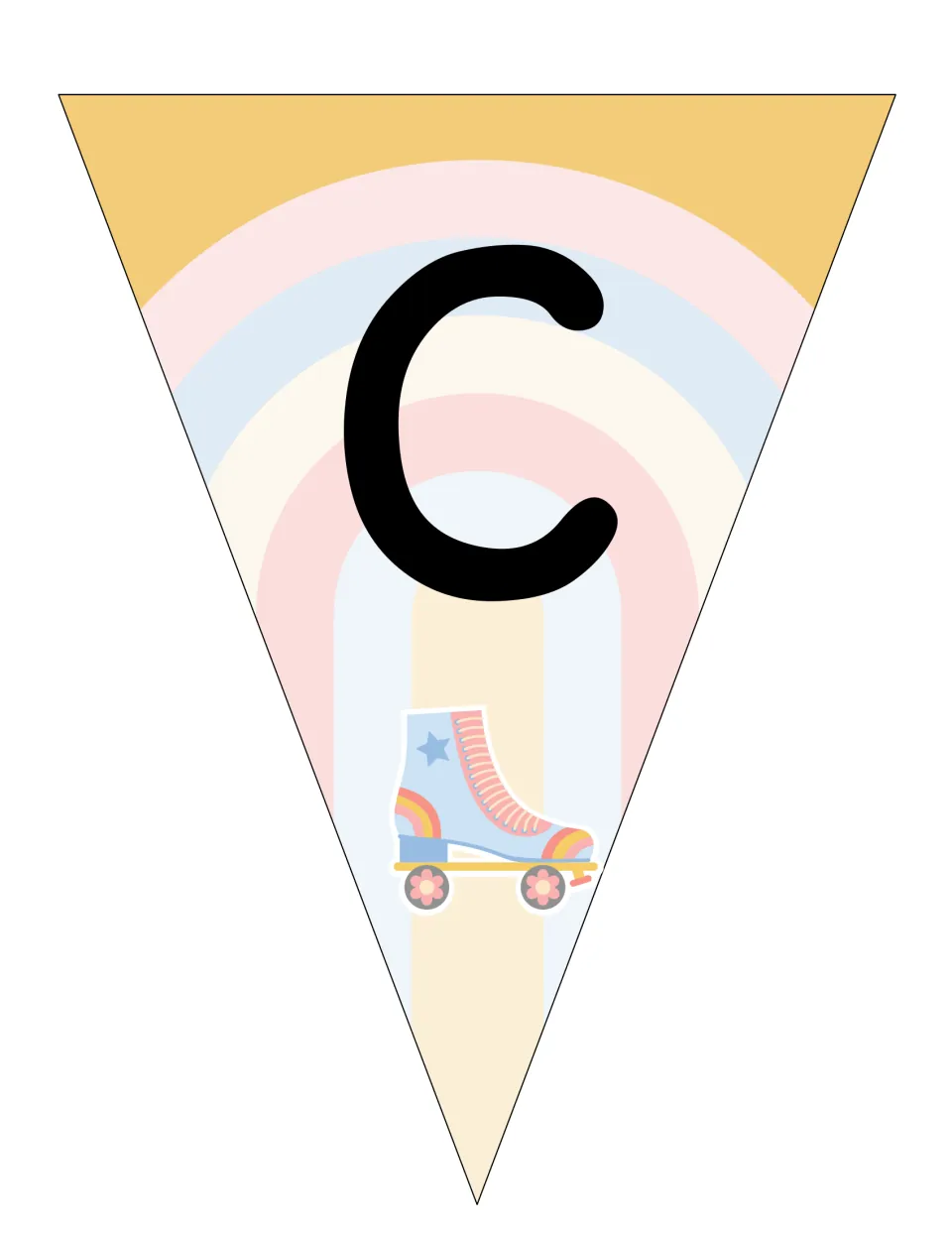 Uppercase C pennant from the editable alphabet bunting set for classroom bulletin boards or wall displays