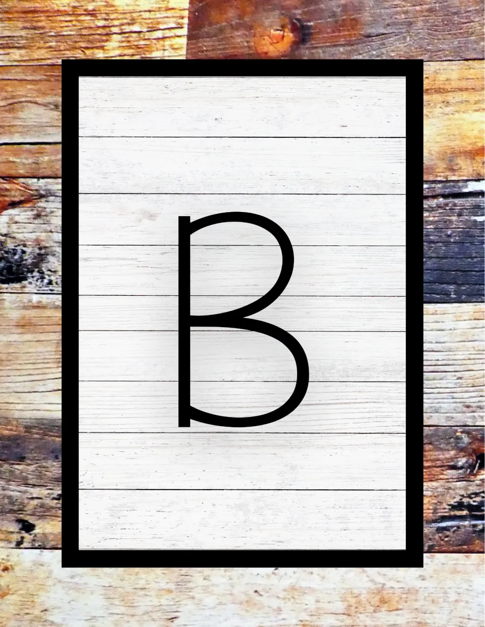 Capital letter B poster, the second alphabet display page in the set, for classroom walls or bulletin boards