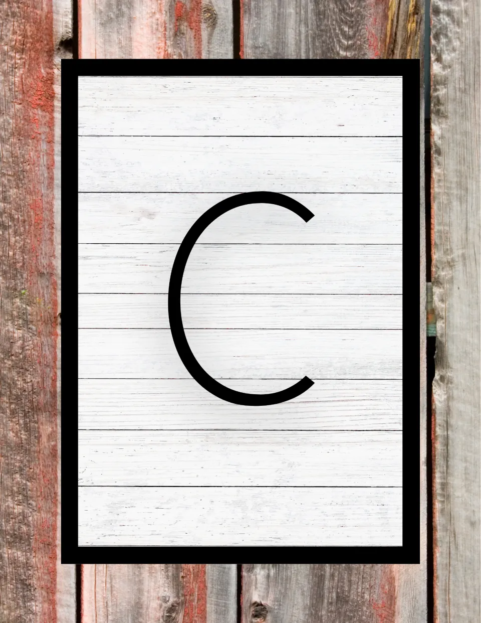 Capital letter C poster, the third alphabet display page in the set, for classroom walls or bulletin boards