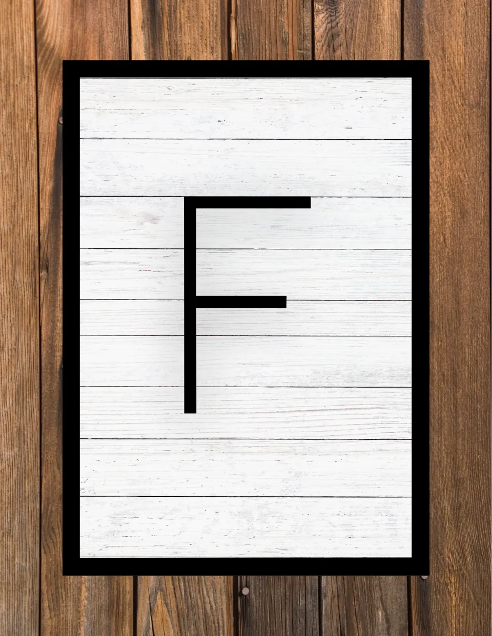 Capital letter F poster, the sixth alphabet display page in the set, for classroom walls or bulletin boards