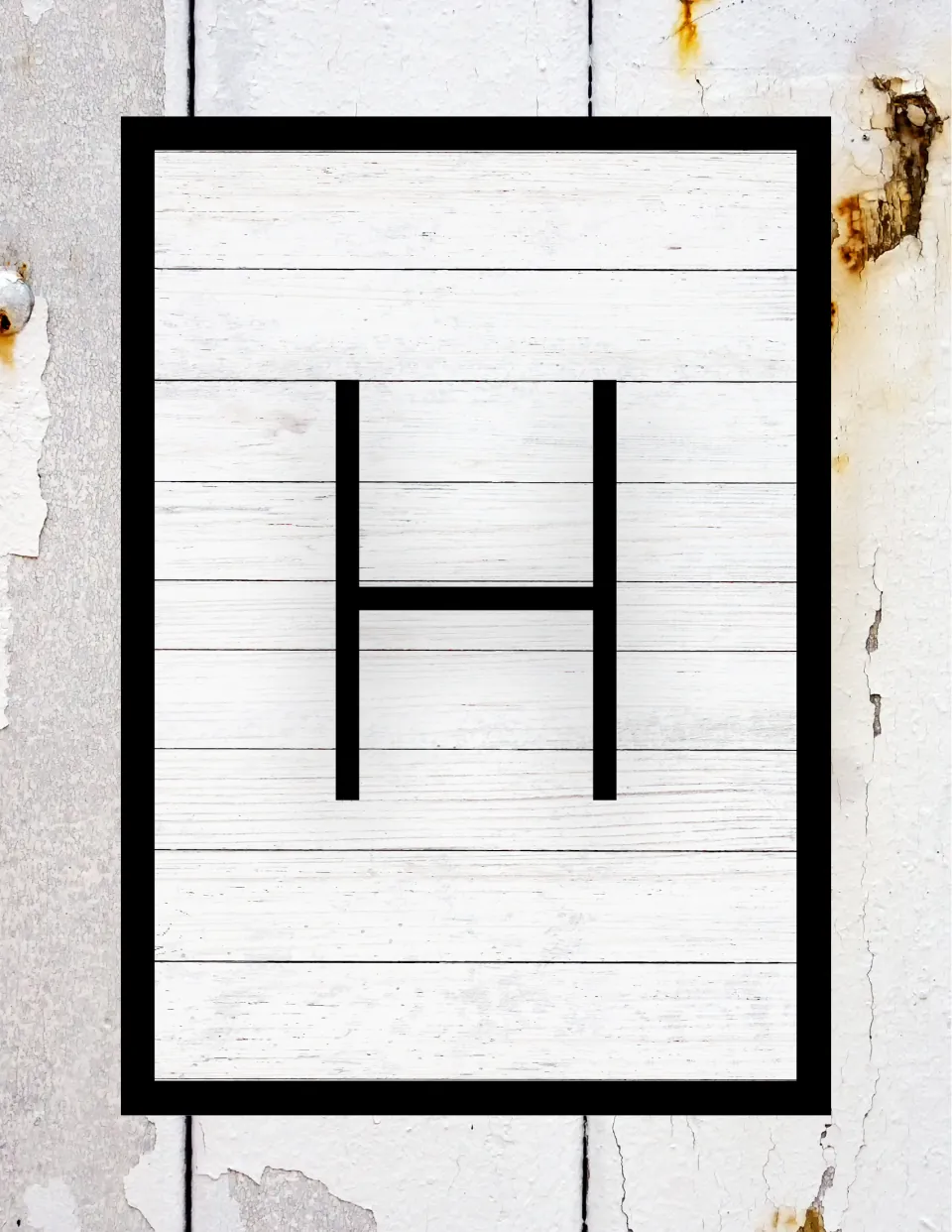 Capital letter H poster, the eighth alphabet display page in the set, for classroom walls or bulletin boards